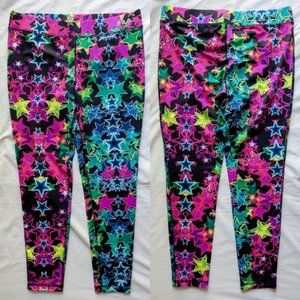 FILA Performance Sport Neon Rainbow Star Leggings L
